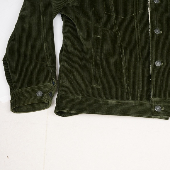 Line of Trade | Montana Fleece-Lined Corduroy Trucker Jacket - Forest Green - Picture 4 of 6